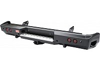 Бампер РИФ силовой задний Toyota Tundra 2007-09.2013 с квадратом под фаркоп и фонарями