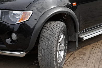 Расширители колесных арок (4 шт.) Mitsubishi L200 (2007-2013). Поверхность - шагрень.