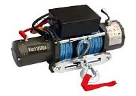 Лебедка электрическая 12V Electric Winch 12000 lbs 5443 кг (влагозащищенная, синтетический трос)