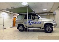 Компактный автомобильный навес (маркиза). Размер 2.5 м Х 2.5 м. Каркас - алюминий, ткань - синтетика