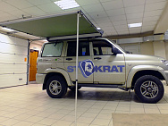 Компактный автомобильный навес (маркиза). Размер 2.0 м Х 2.0 м. Каркас - алюминий, ткань - синтетика