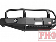 Бампер РИФ передний Mitsubishi L200 2005-2015/Pajero Sport 2009-2015 с доп. фарами, защитной дугой и защитой бачка омывателя