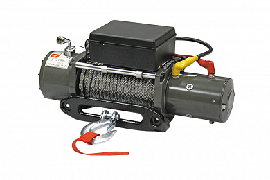 Лебёдка электрическая 12V Electric Winch 12000 lbs 5443 кг (влагозащищенная, чугунный клюз)