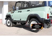 Расширители колесных арок с молдингами на двери Uaz Hunter, поверхность - шагрень