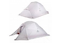 Палатка Naturehike Cloud Up Si 3-местная, алюминиевый каркас,снежная юбка, сверхлегкая, серо-красная